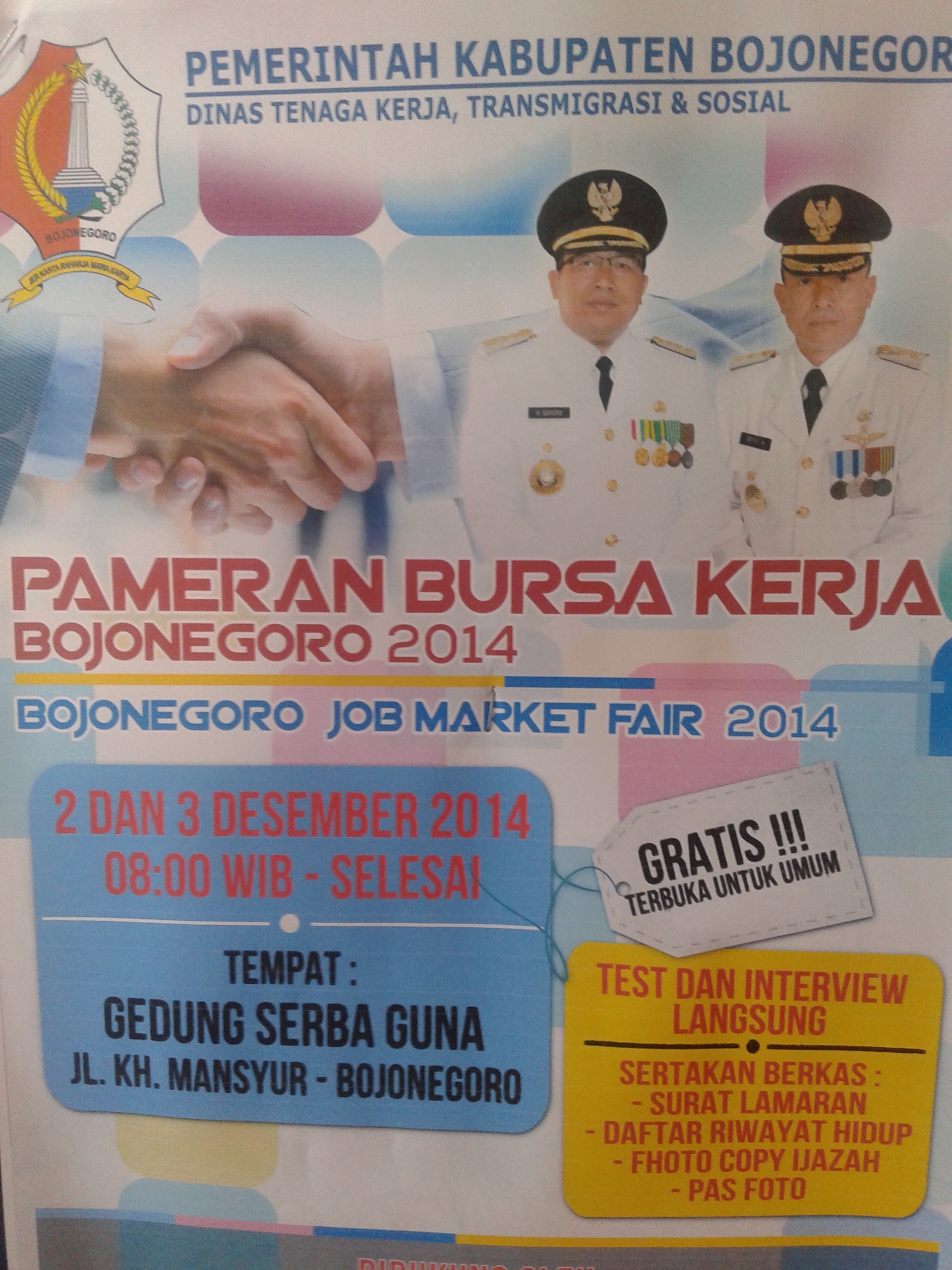 JOB MARKET FAIR KABUPATEN BOJONEGORO TAHUN 2014