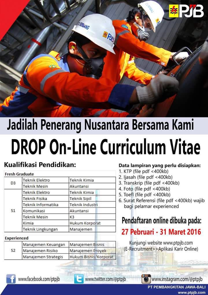 LOWONGAN KERJA PT PJB